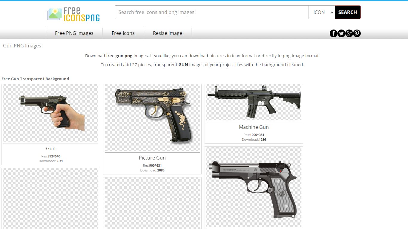 Gun PNG, Gun Transparent Background - FreeIconsPNG